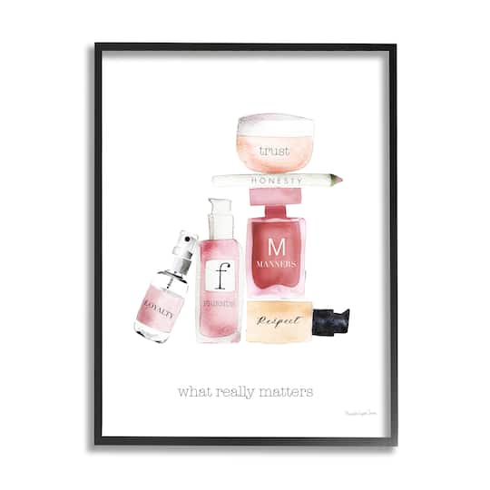 Stupell Industries Motivational Phrase Fashion Cosmetics What Really Matters Quote Framed Wall Art